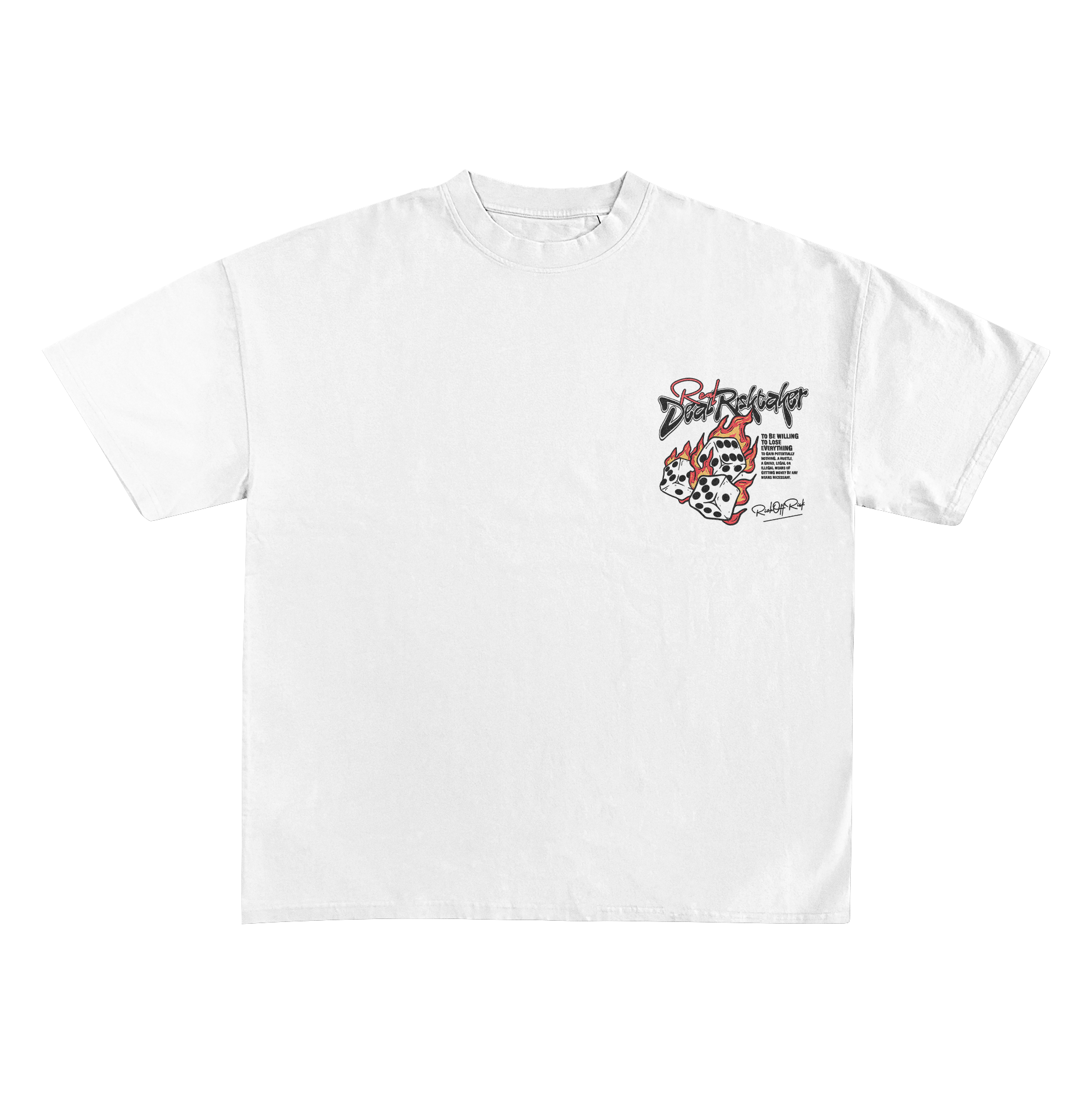 RICHOFFRISK “REAL DEAL RISKTAKER” WHITE GRAPHIC TEE